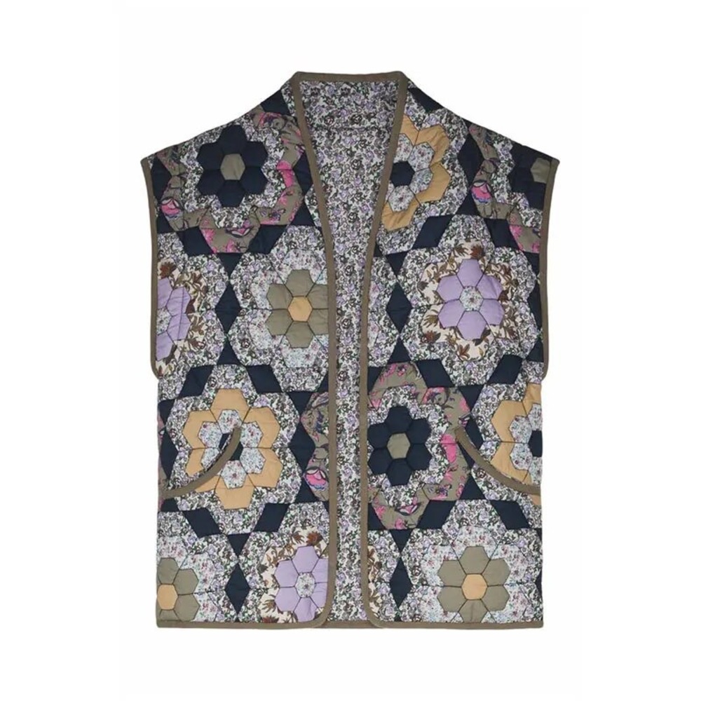 1111. COST 🛑Bohemian retro flower Boho Coat Jacket Multicolor spring quilted - Picture 5 of 8